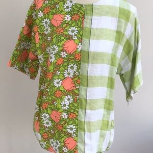 Flowers and Checks: Upcycled Shirt